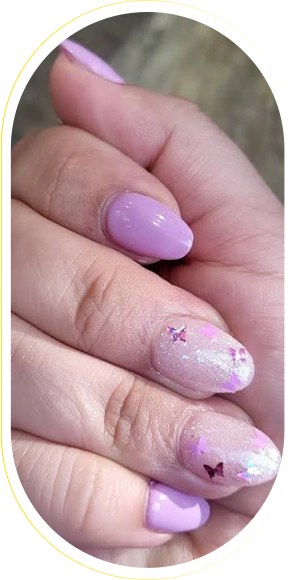 Pink manicure nail