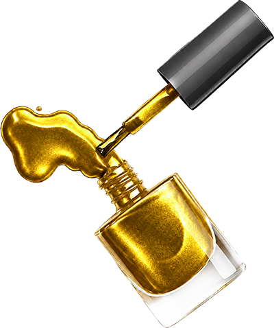 Gold nail polish overlay