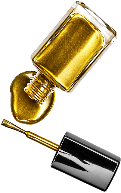 Gold nail polish overlay
