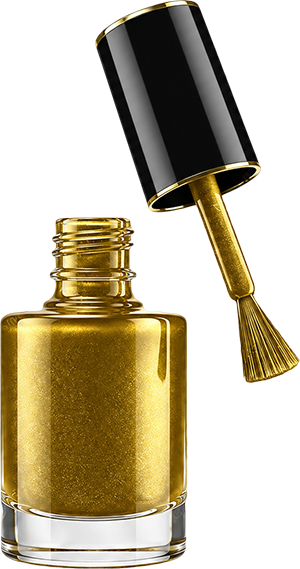 Gold nail polish application